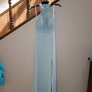 Elegant Sleeveless Blue Dress